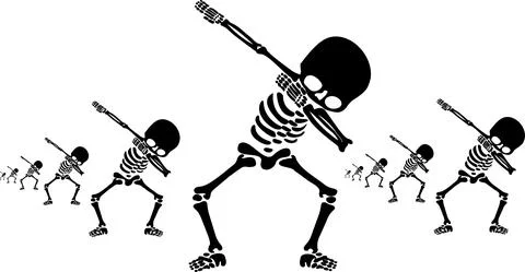 Skeletons dab Stock Illustration