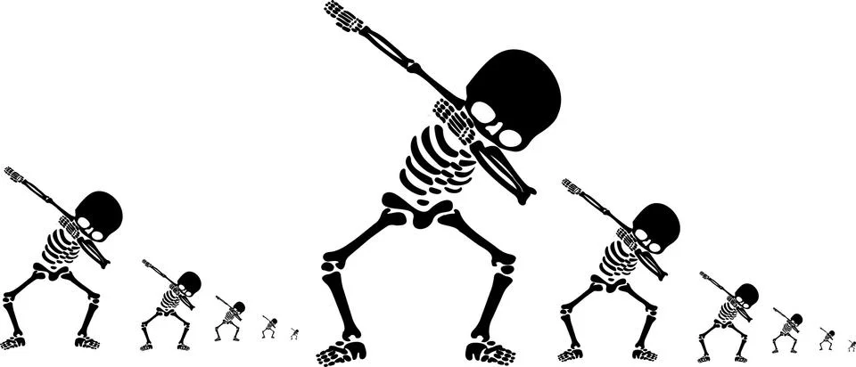 Skeletons dab Stock Illustration