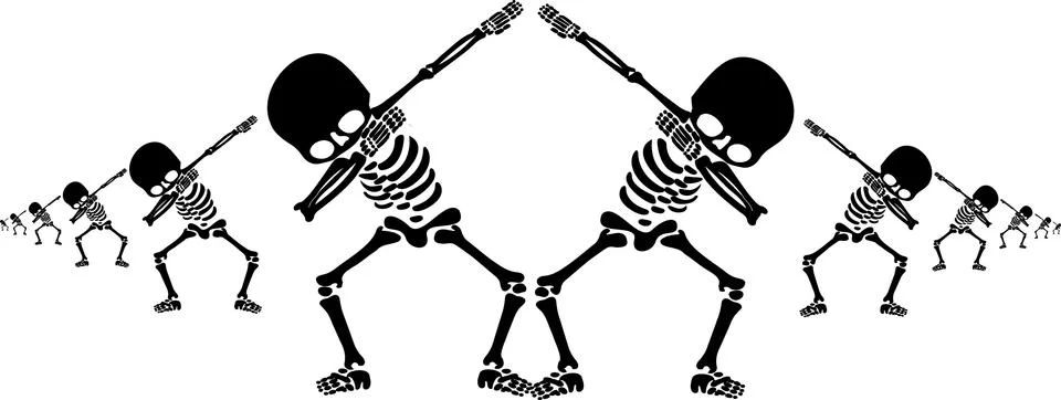 Skeletons dab Stock Illustration