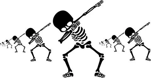 Skeletons dab Stock Illustration