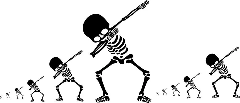 Skeletons dab Stock Illustration