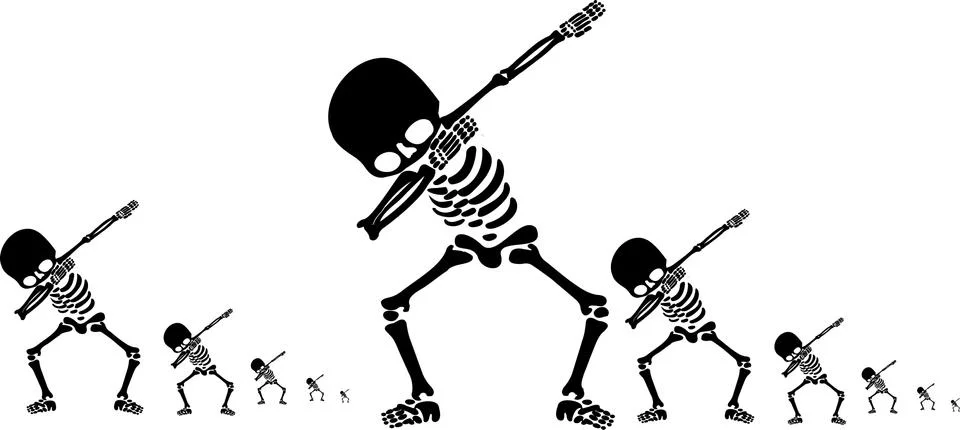 Skeletons dab Stock Illustration