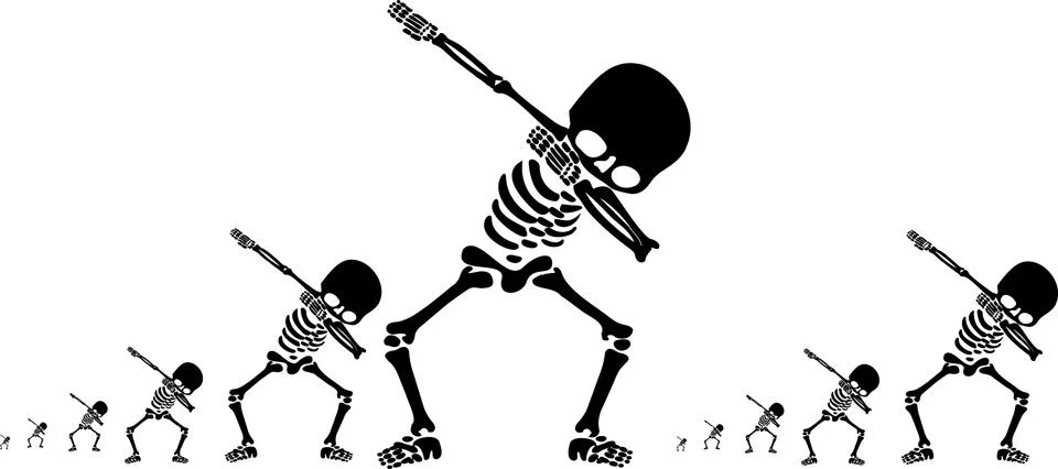 Skeletons dab Stock Illustration