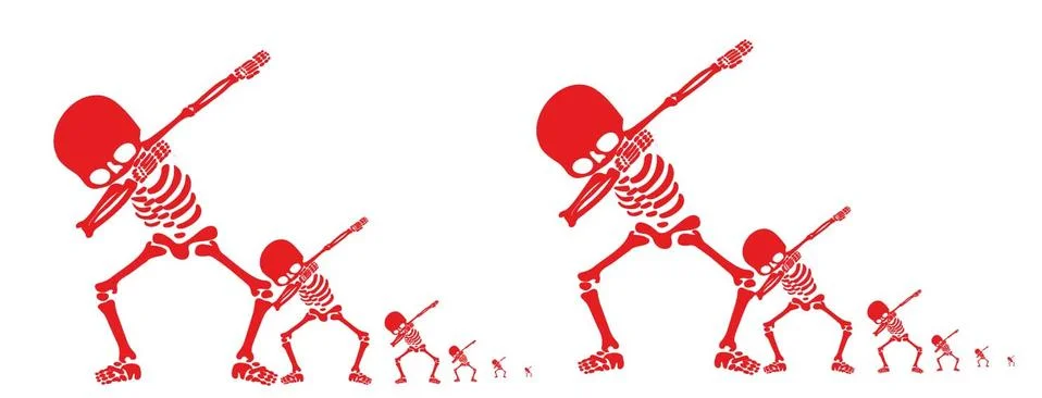 Skeletons dab Stock Illustration