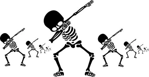 Skeletons dab 스톡 일러스트