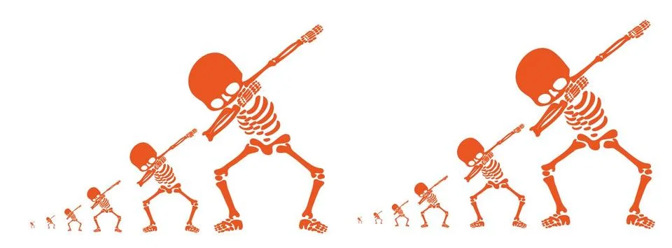 Skeletons dab Stock Illustration