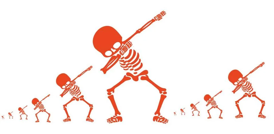 Skeletons dab Stock Illustration