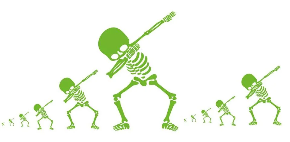 Skeletons dab Stock Illustration