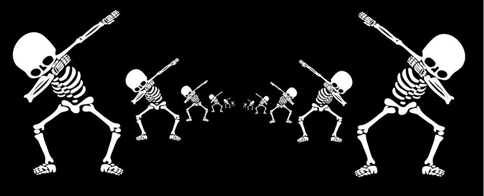 Skeletons dab Stock Illustration