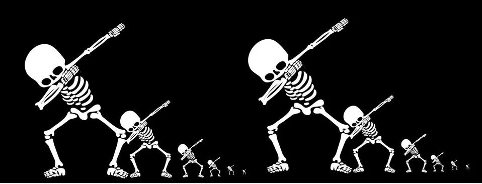 Skeletons dab Stock Illustration