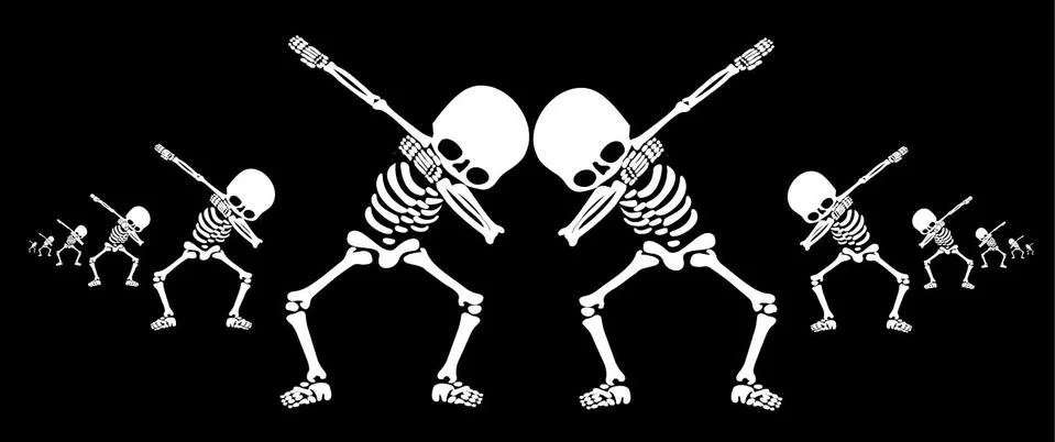 Skeletons dab Stock Illustration