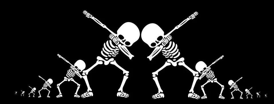 Skeletons dab Stock Illustration