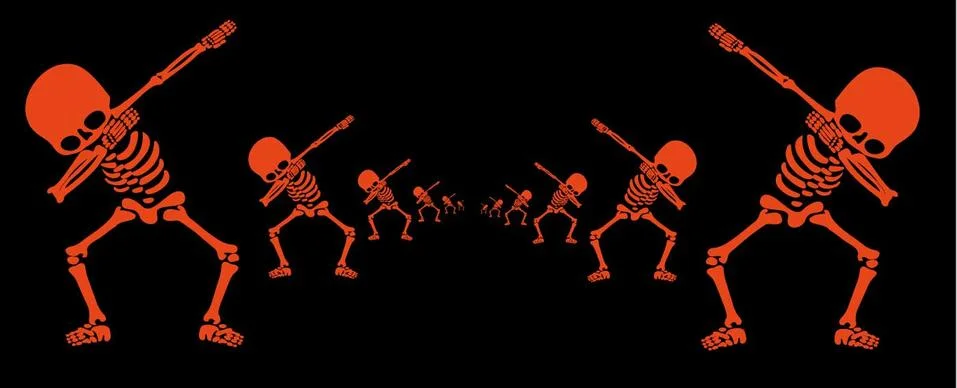 Skeletons dab Stock Illustration