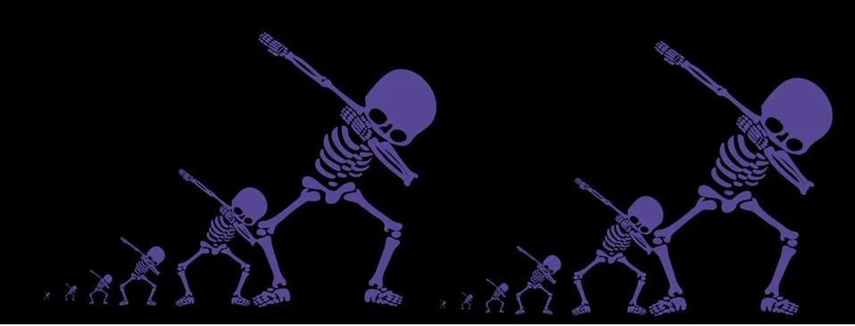 Skeletons dab Stock Illustration