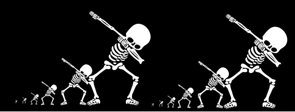 Skeletons dab Stock Illustration