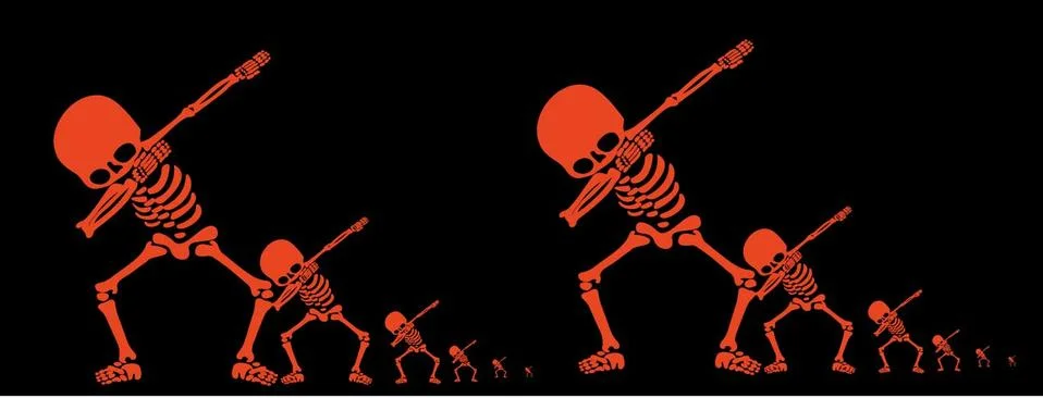 Skeletons dab Stock Illustration