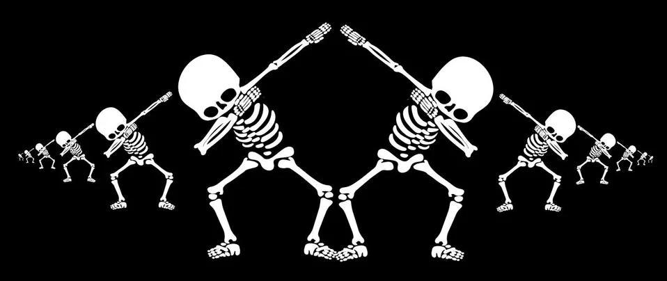 Skeletons dab Stock Illustration