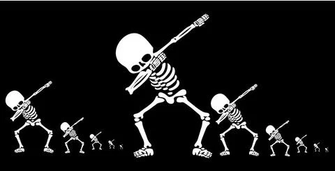 Skeletons dab Stock Illustration