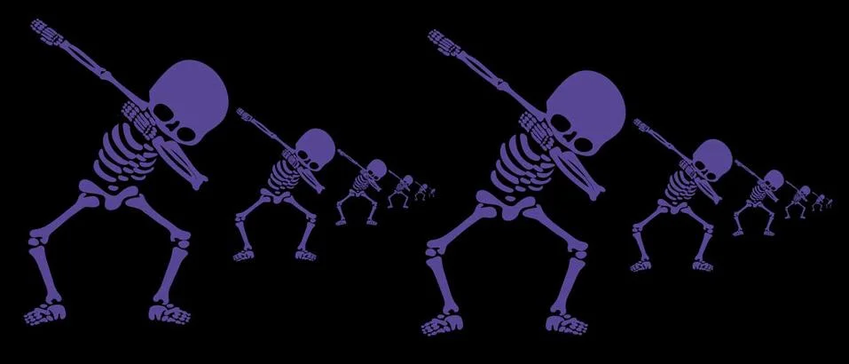Skeletons dab Stock Illustration