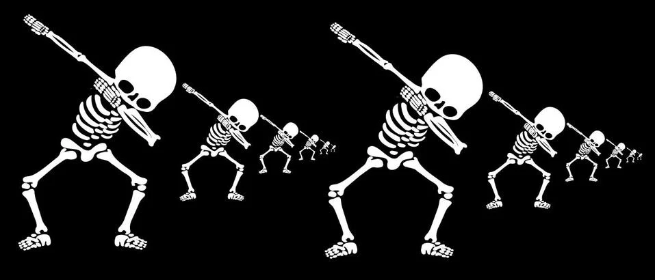 Skeletons dab Stock Illustration