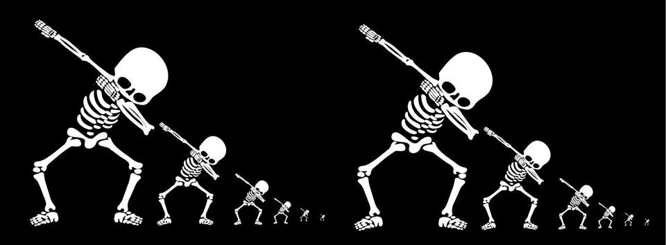 Skeletons dab Stock Illustration