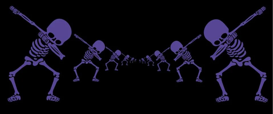 Skeletons dab Illustrazione stock