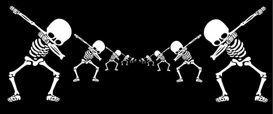Skeletons dab Stock Illustration