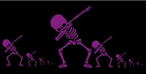 Skeletons dab Stock Illustration