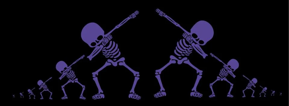 Skeletons dab Stock Illustration