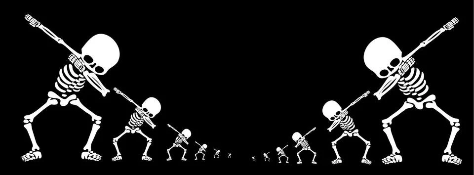Skeletons dab Stock Illustration