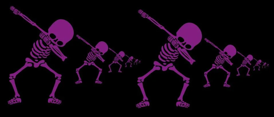 Skeletons dab Stock Illustration