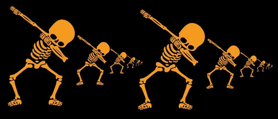 Skeletons dab Stock Illustration