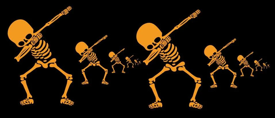 Skeletons dab Stock Illustration