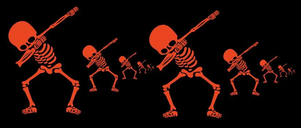 Skeletons dab Illustrazione stock