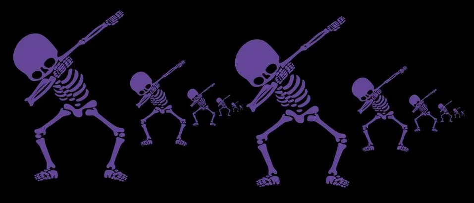 Skeletons dab Stock Illustration