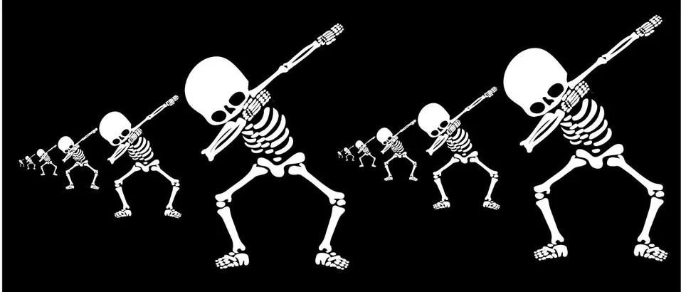 Skeletons dab Stock Illustration