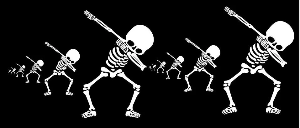 Skeletons dab Stock Illustration