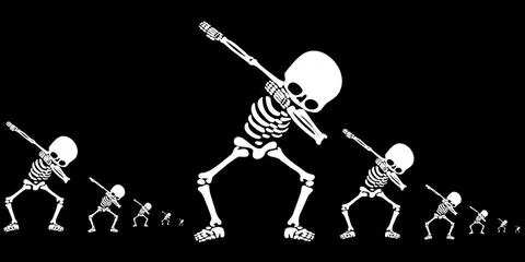 Skeletons dab Stock Illustration