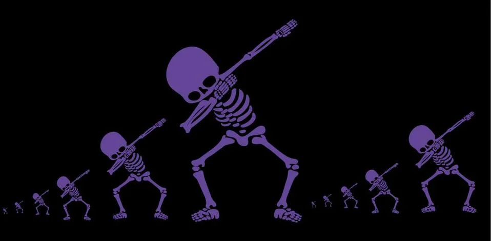 Skeletons dab Stock Illustration