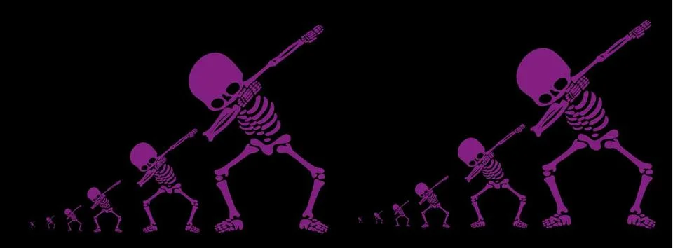 Skeletons dab Stock Illustration