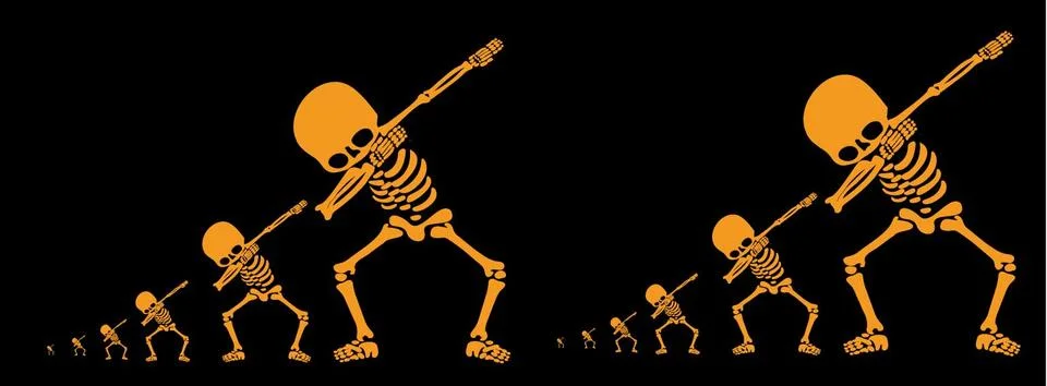 Skeletons dab Stock Illustration