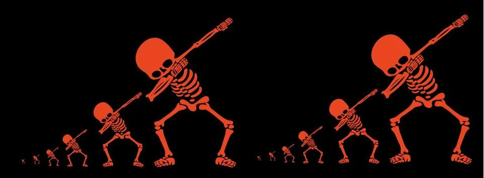 Skeletons dab Stock Illustration