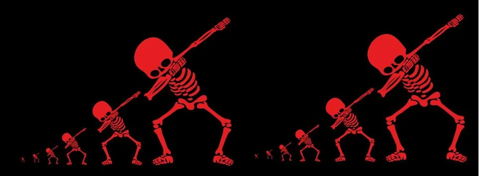 Skeletons dab Stock Illustration