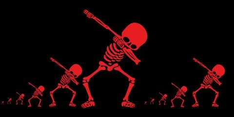 Skeletons dab Stock Illustration