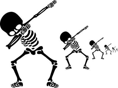 Skeletons dab Stock Illustration