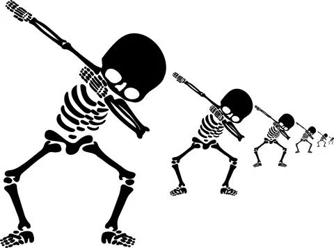 Skeletons dab Stock Illustration