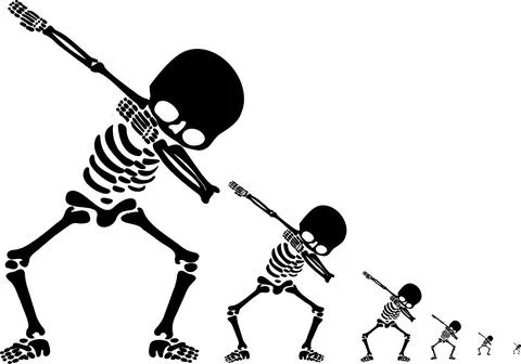 Skeletons dab Stock Illustration