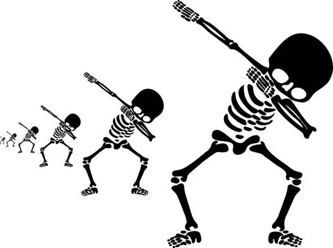Skeletons dab Stock Illustration