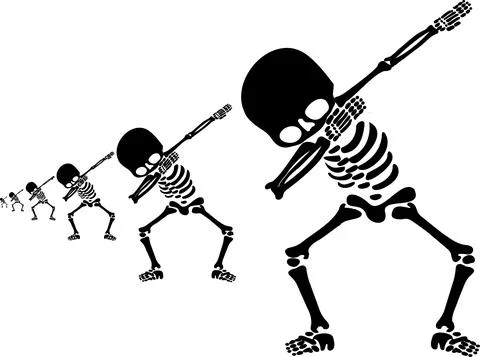 Skeletons dab Illustrazione stock