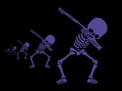 Skeletons dab Stock Illustration